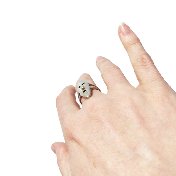 Vintage 925 Sterling Silver Mask Ring - Picture 10 of 16